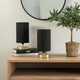 image 1 of ValueLights Pair Francis Gold Touch Table Lamps Black Shades
