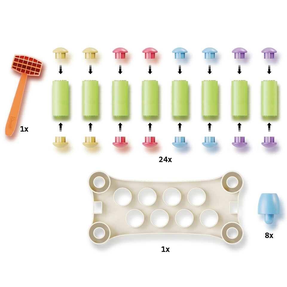 image 1 of Quercetti Play EcoPlus Hammer Peggy 34 Pieces