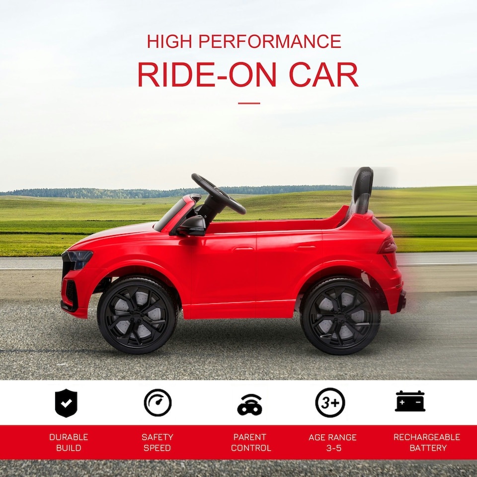 image 1 of HOMCOM Audi RS Q8 6V Kids Electric Ride On Car Toy w/ Remote Control Red