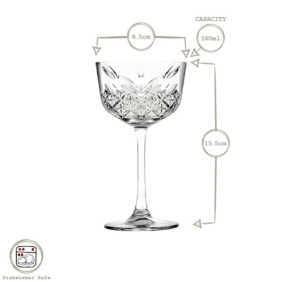 image 1 of Pasabahce Timeless Nick & Nora Glasses - 160ml - Pack of 8