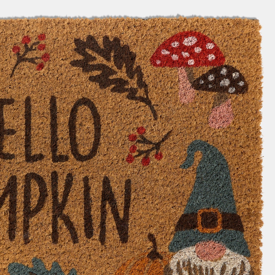 image 1 of OHS Autumal Gonk Pumpkin Heavy Duty Coir Matting Floor Non-Slip Indoor Outdoor Door Mat