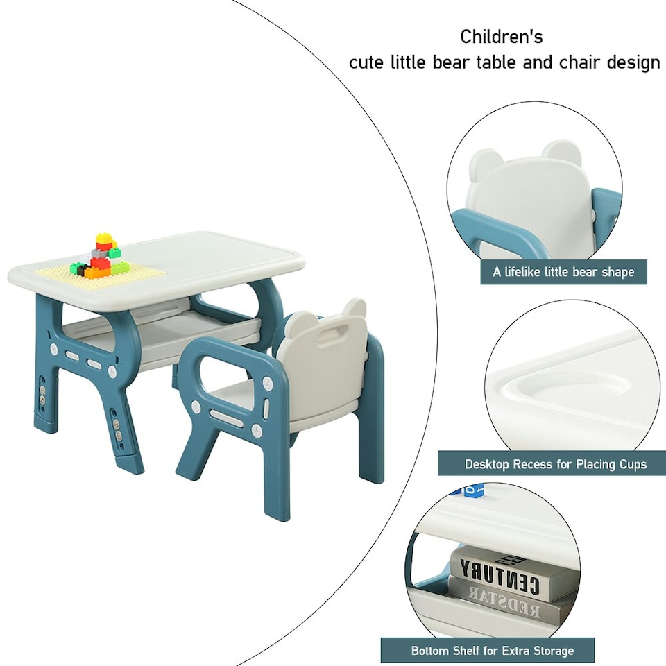 image 1 of Living and Home Kids Activity Height Adjustable Desk Chair Set