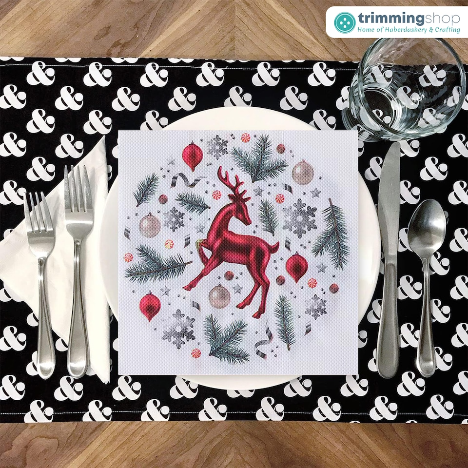 image 1 of 33 x 33cm White 2 Ply Disposable Christmas Dinner Napkins - 20 Pack