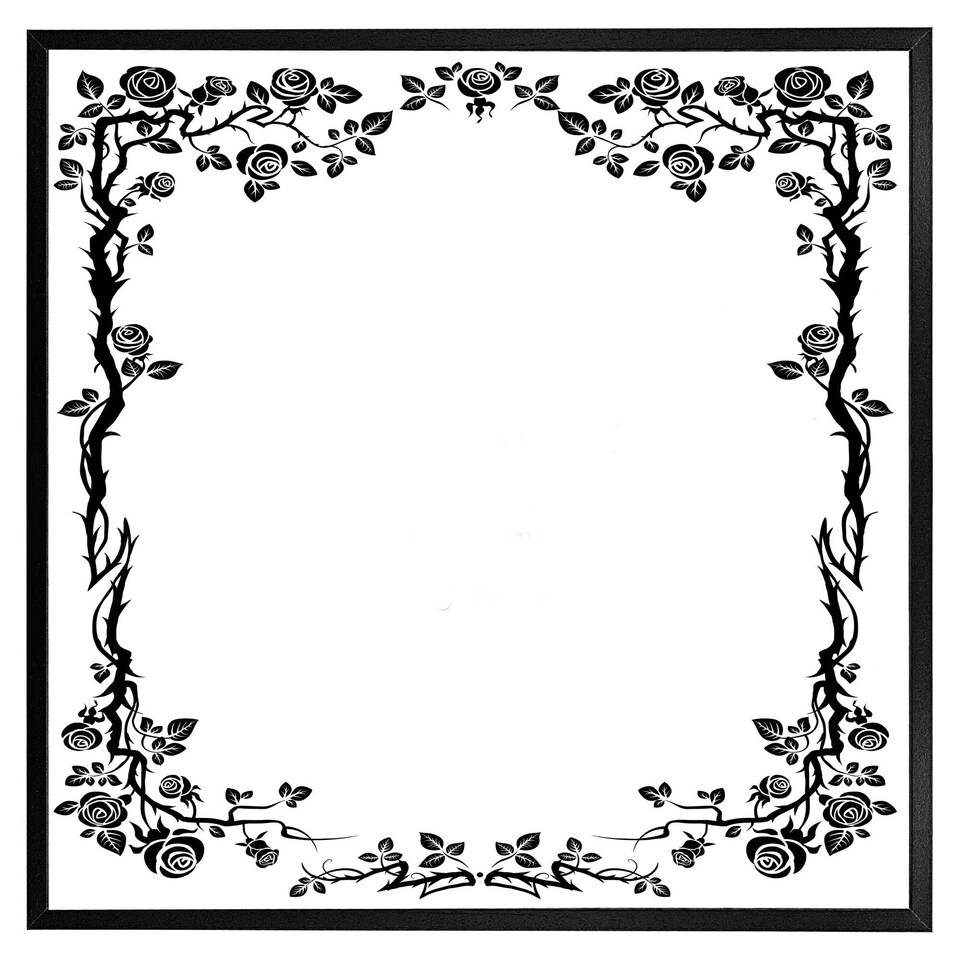 image 1 of Rose & vine silhouette (Picture Frame) Brown | M