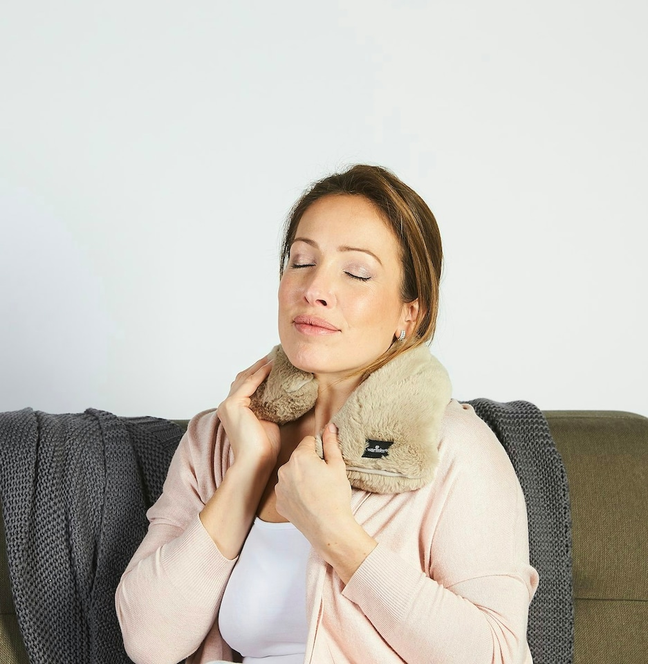 image 1 of Warmies Luxury Heatable Neck Wrap Latte