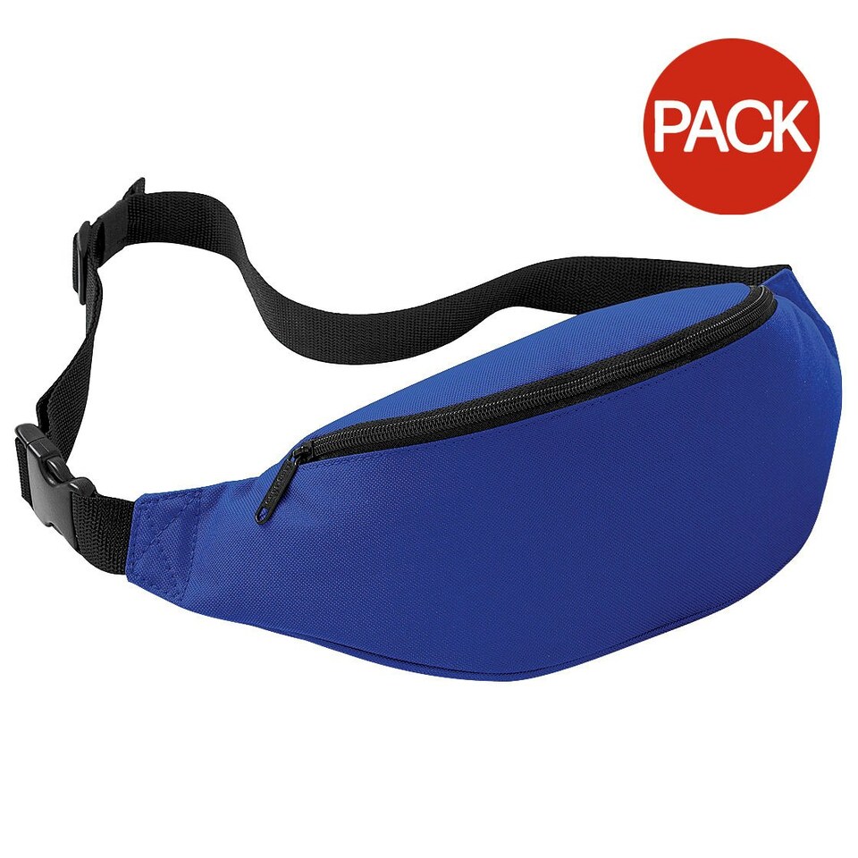 image 1 of Bagbase Adjustable Belt Bag (2.5 Litres) (Pack of 2) - Bright Royal - One Size Blue