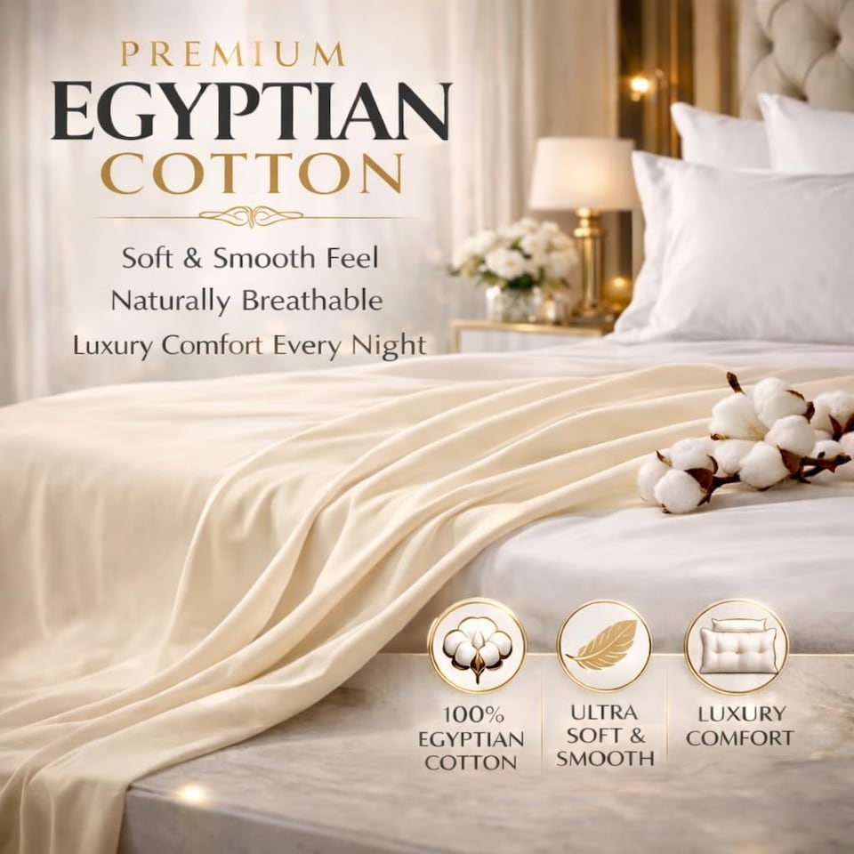 image 1 of HOMES-LINEN 400 Thread Count Egyptian Cotton Flat Sheet