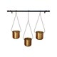 image 1 of Linear Hanging Planters - Metal - L20 x W81 x H90 cm - Black/Gold | Black