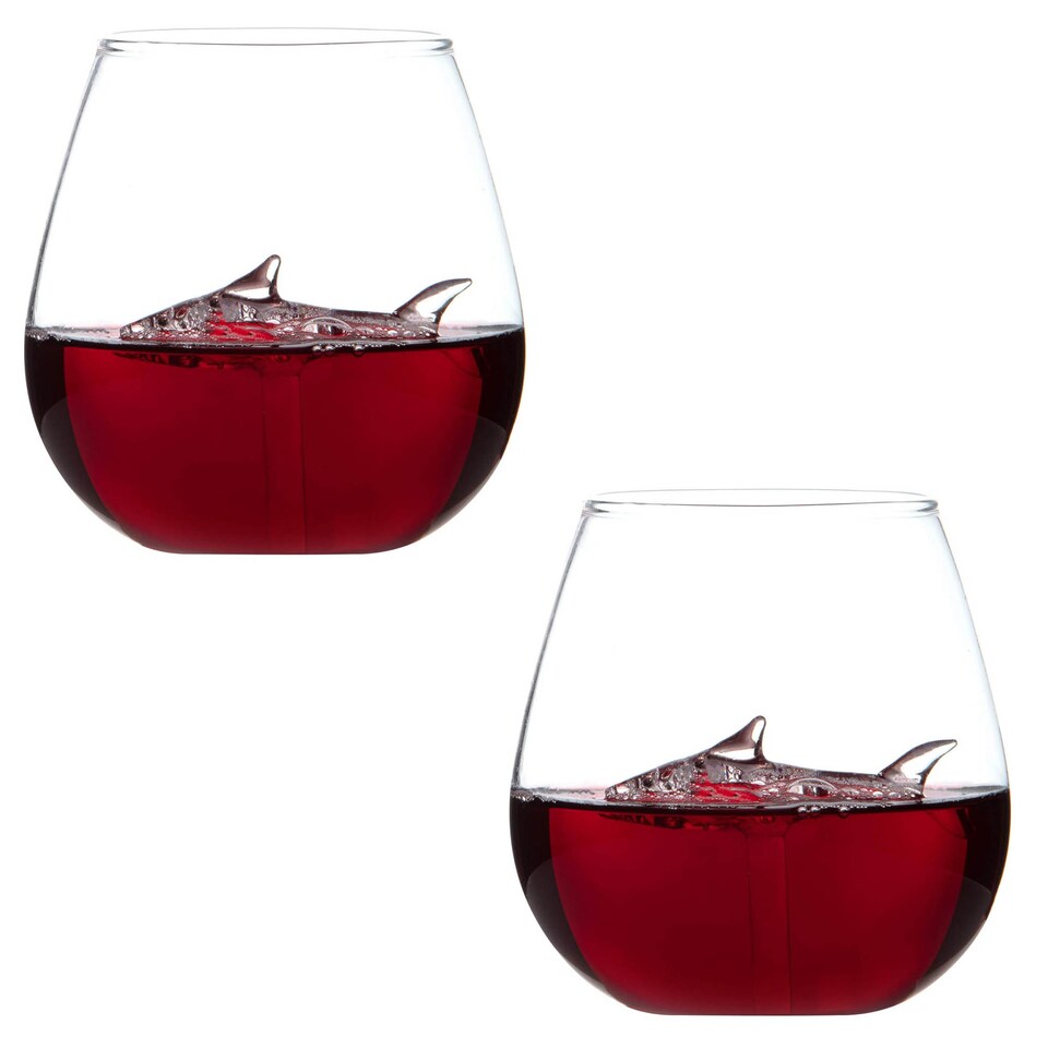 image 1 of Bar Bespoke Set of 2 Shark In A Glass