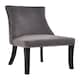 image 1 of Interiors by Premier Grey Velvet Dining Chair, Curved High Back Office Chair, Aesthetic Velvet Accent chair for Living Room