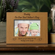 First Father's Day Daddy Photo Frame Gift Brown | S