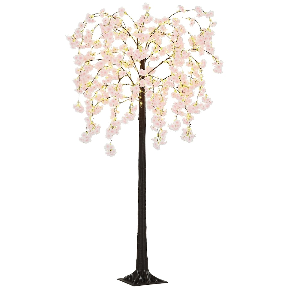 image 1 of HOMCOM 180cm Cherry Blossom Tree Light with 350 LED Lights Fake Sakura Tree
