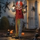 image 10 of Outsunny Sound Activated Halloween Animatronics Clown with Red Light Up Eyes