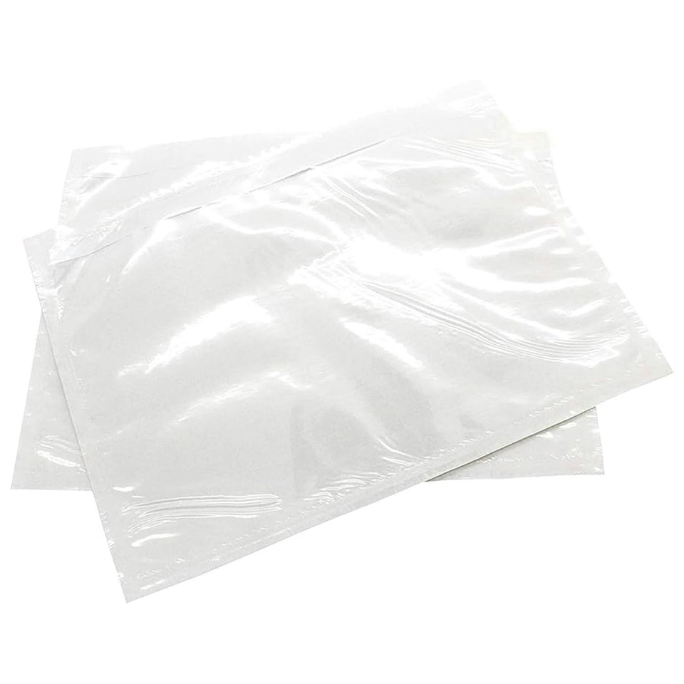 image 1 of 200 x A5 Plain (162 x 225mm) Plastic Home Office Document Enclosed Wallets With Peal & Seal Backing Ideal For Invoices White | C5