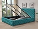 image 2 of 4ft6 Double Tufted Fabric Gas Lift Ottoman Bed Frame In Green