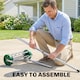 image 5 of Outsunny Lawn Aerator Outdoor Grass Care Heavy Duty Garden Roller Manual Handle | Green | Green