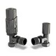 image 1 of Talus Bold - Black Nickel Thermostatic Radiator Valve & Lockshield Angled 8mm