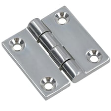 Polished Door Butt Hinge Stainless Steel 50mm x 50mm 316 Marine Cabin Silver