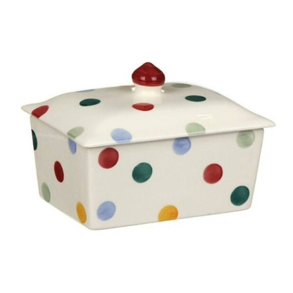 image 1 of Butter Dish: Emma Bridgewater Polka Dot Butter Dish, Ceramic | White
