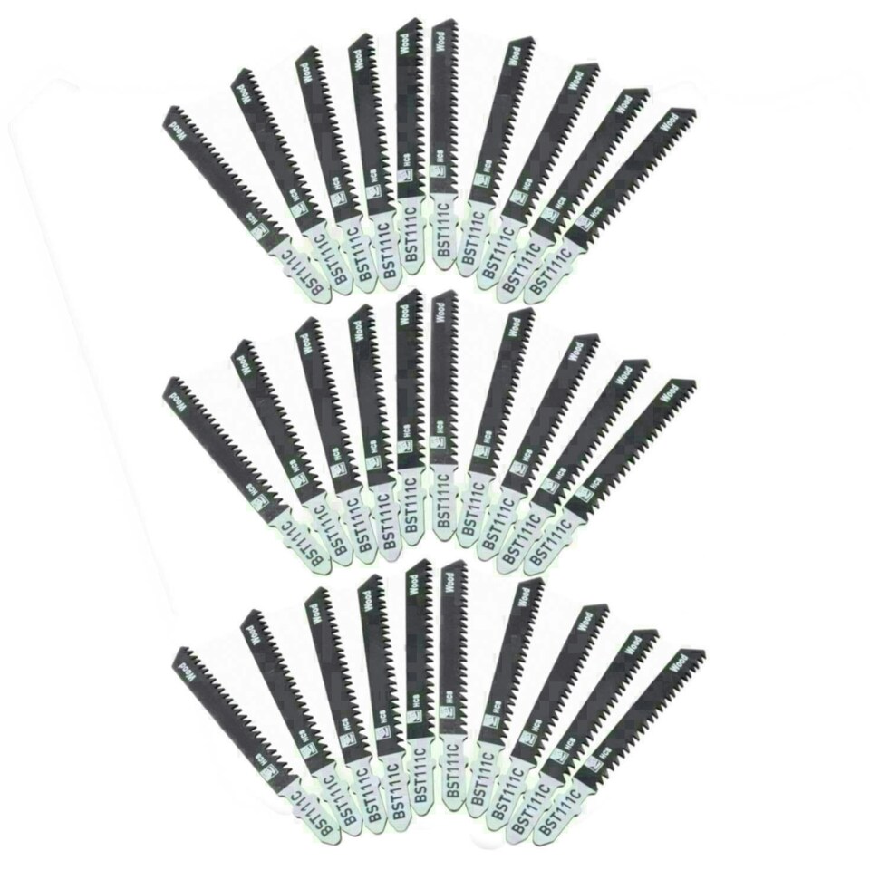 image 1 of Jigsaw Blades 8 TPI with T Shank Cutting Wood Plastics Less Than 50mm 30pk