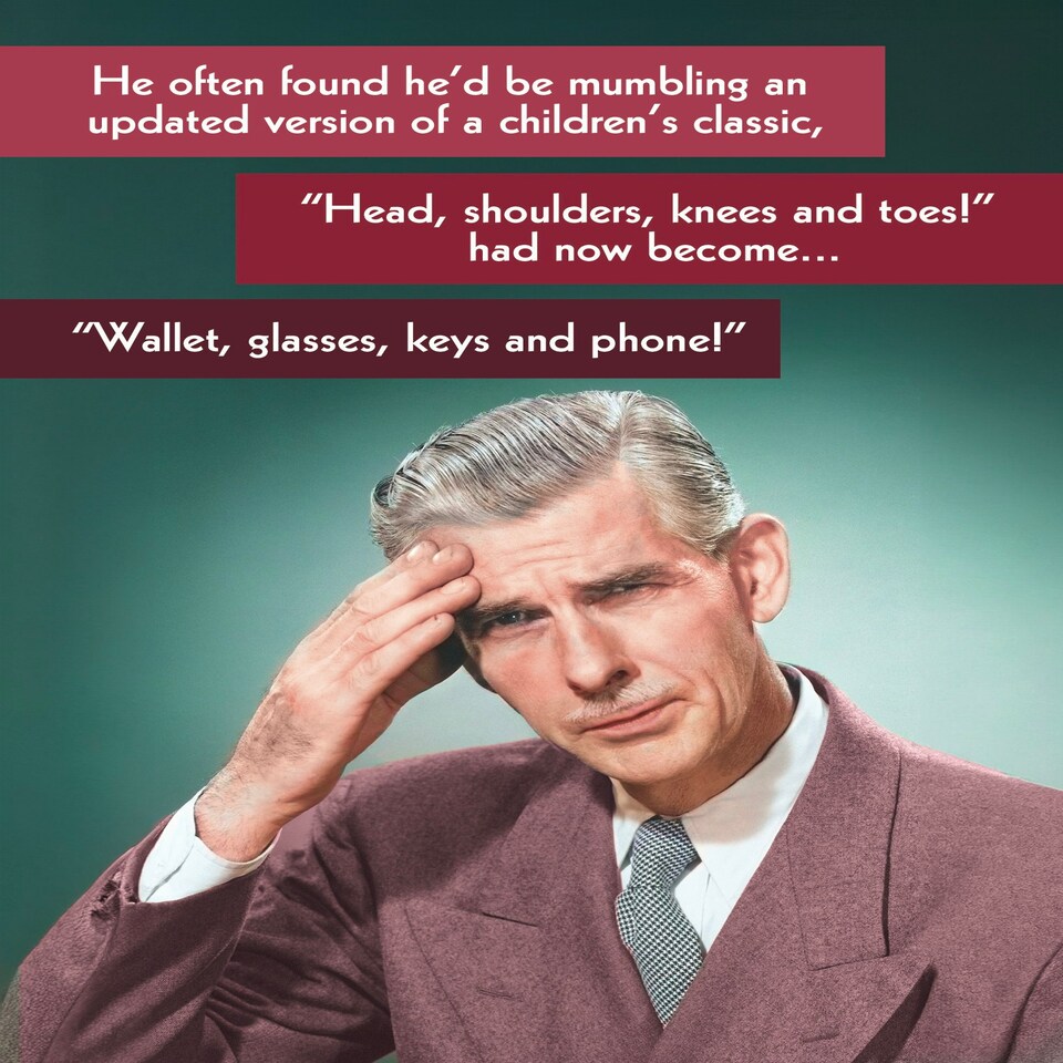 image 1 of Wallet, Glasses, Keys And Phone!" - Funny Retro Greetings Card