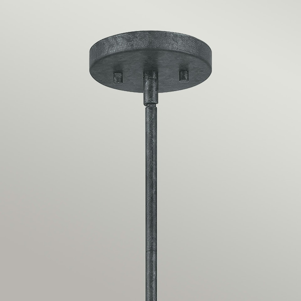 image 1 of Quoizel Vanguard Wire Frame Pendant Ceiling Light Old Black