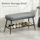 image 4 of HOMCOM Shoe Bench, PU Leather Shoe Storage Bench for Entryway, Grey Grey | Black