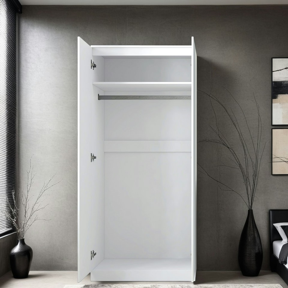 image 1 of FWStyle Stora 2 Door Wardrobe - Matt White White