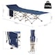 image 5 of Outsunny Single Portable Outdoor Sleeping Bed Camping Cot Blue