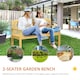 image 3 of Outsunny 2 Person Garden Bench Wooden Outdoor Furniture with Armrest Orange