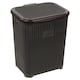 image 1 of 45L Plastic Laundry Basket Dirty Clothes Washing Storage Hamper with Handles & Lid | Black | Black