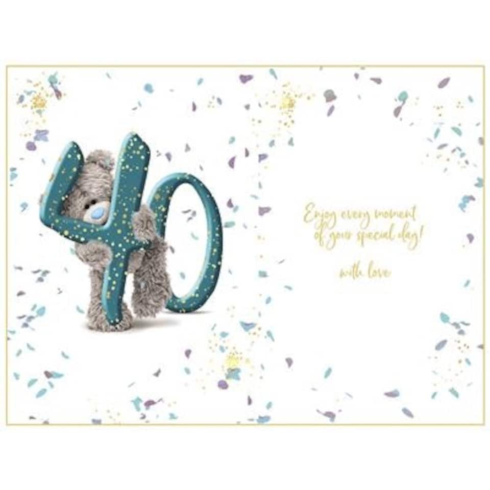 image 1 of Bear Peeking Through Fabulous 40th Birthday Card