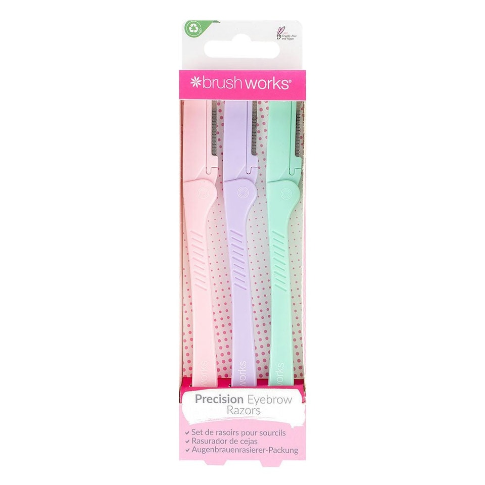 image 1 of Brushworks  Pastel Eyebrow Razors (Pack of 3)