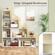 image 9 of COSTWAY 4 Tier Stepped Bookshelf Modern Ladder Bookcase 6 Storage Cubes White