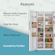 image 5 of HYE 444 Litre Frost Free American Fridge Freezer with Non-Plumbed Water Dispenser, 83cm, White - RF01AMWD460W03