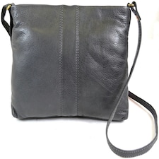 Soft Premium Leather Shoulder / Cross Body Bag Grey | Charcoal