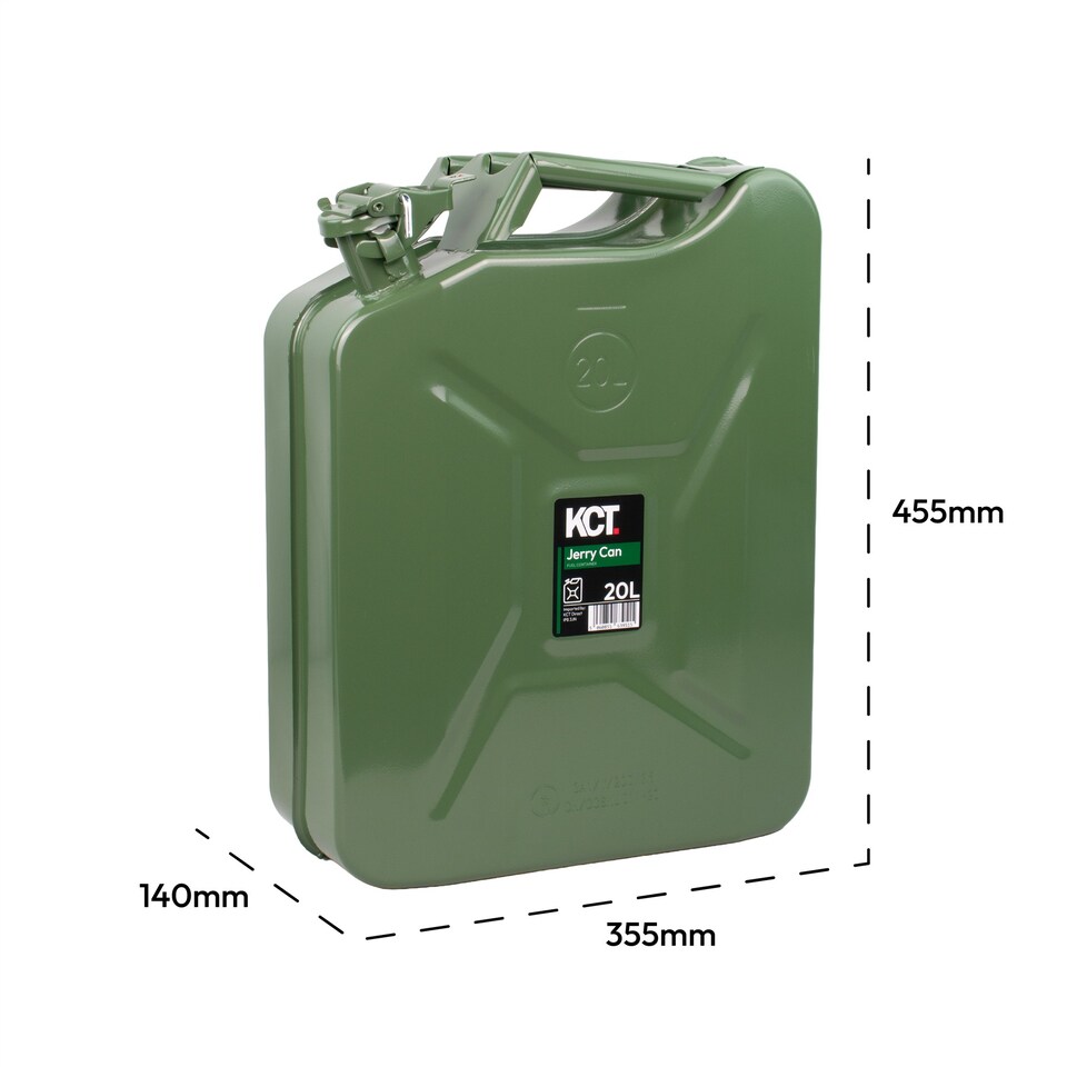 image 1 of KCT 20L Jerry Can Durable Metal Fuel Tank Petrol Diesel Gas Oil Gasoline Storage Container for Vehicle Car Motorbike