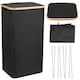 image 1 of 100L Foldable Laundry Hamper with Lid, Collapsible Clothes Basket