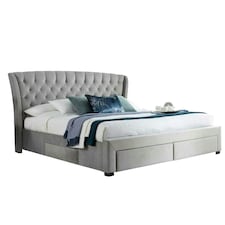 Newton Grey Velvet 4 Drawer Storage Bed Double