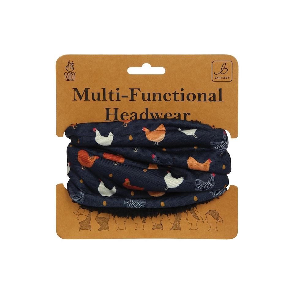 Bartleby Multifunctional Fleece Lined Snood Headwear Colourful Chickens