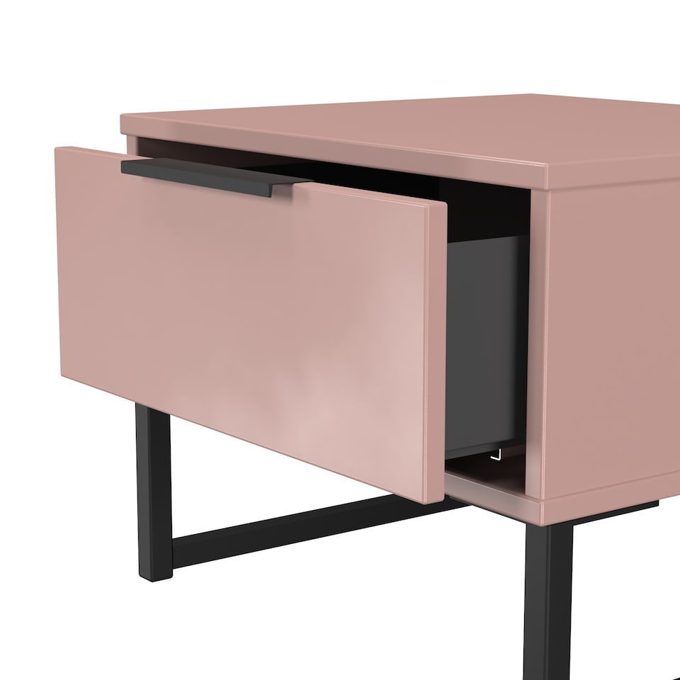 image 1 of Beijing 1 Drawer Bedside Table in Kobe Pink (Ready Assembled) | Pink | Kobe Pink