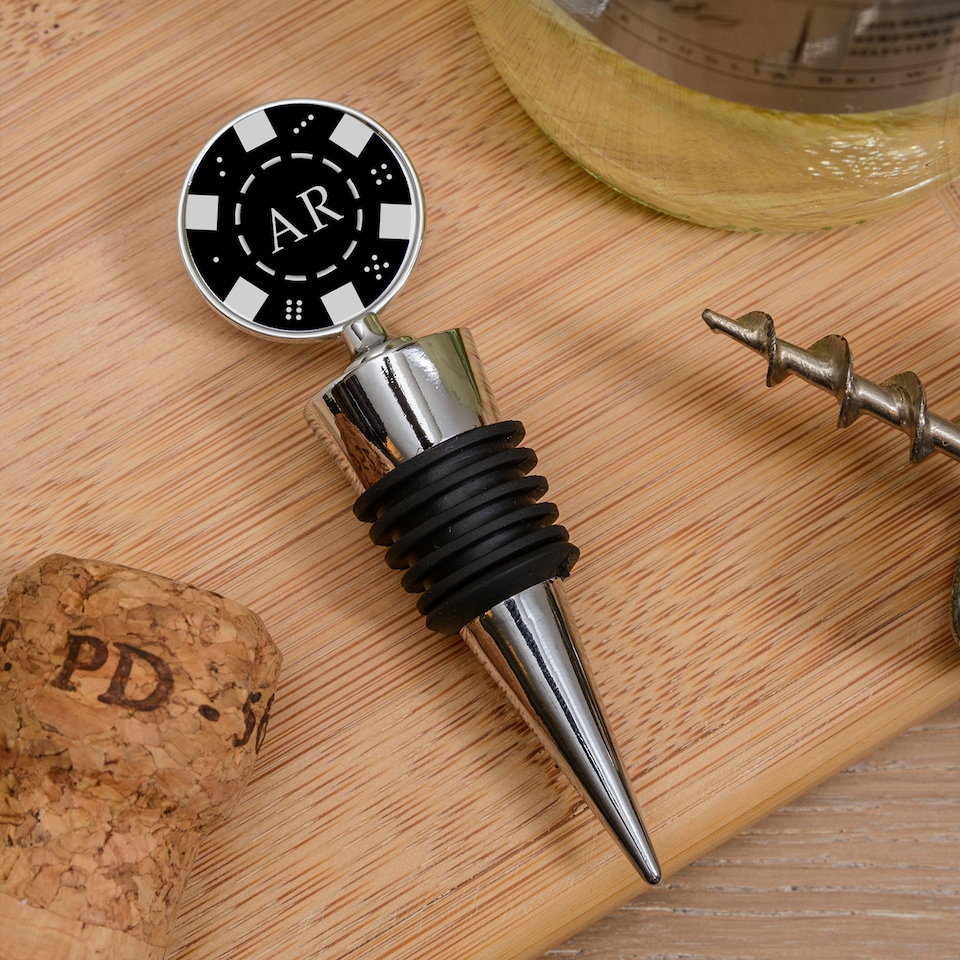 image 1 of Personalised Poker Chip Bottle Stopper Birthday Gift for Friend