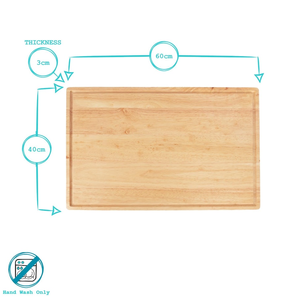 image 1 of Argon Tableware Wooden Butchers Block Chopping Board - 60cm x 40cm