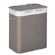 image 1 of HOMCOM 100L Laundry Basket with Lid String Handles, 2 Section Collapsible Hamper Removable Lining Foldable Water-Resistant Dirty Clothes Storage, Grey