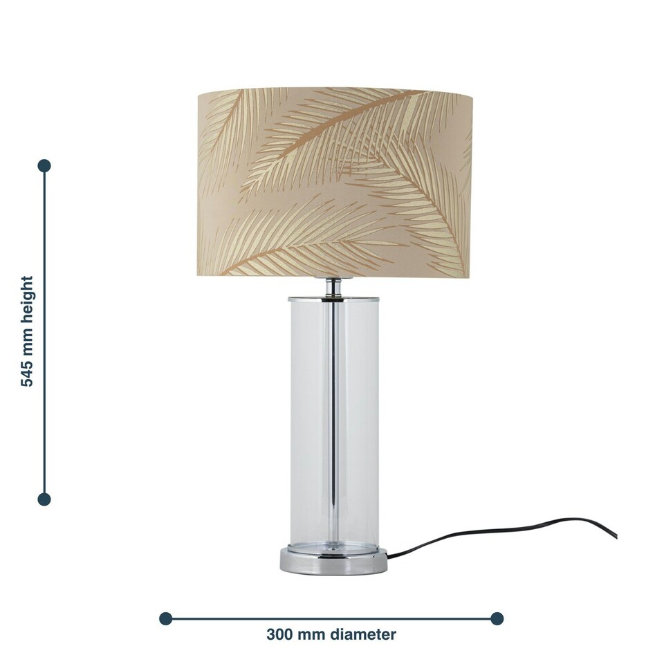 image 1 of Aura - Chrome Table Lamp with Champagne & Gold Leaf Shade Chrome | Gold