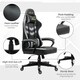 image 6 of Vinsetto Racing Gaming Chair w/ Lumbar Support, Swivel Wheels, Black Grey