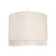 image 2 of Fringed - Off White 38cm Fringed Velvet Pendant Shade | White | Large | 1