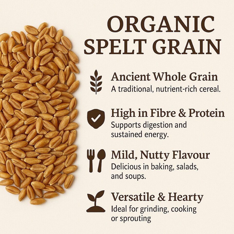 image 1 of Organic Spelt Grain 1kg (Sussex Wholefoods) | Multi