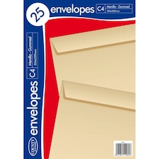 Pack of 25 C4 Gummed Manilla Envelopes