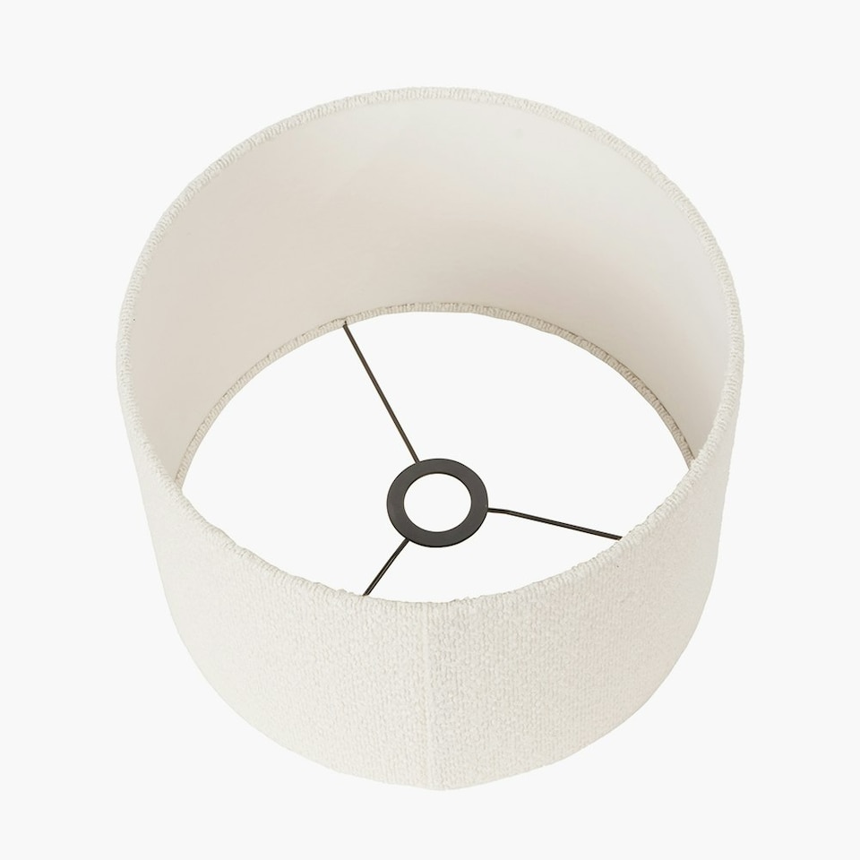 image 1 of 50cm White Boucle Cylinder Lampshade White
